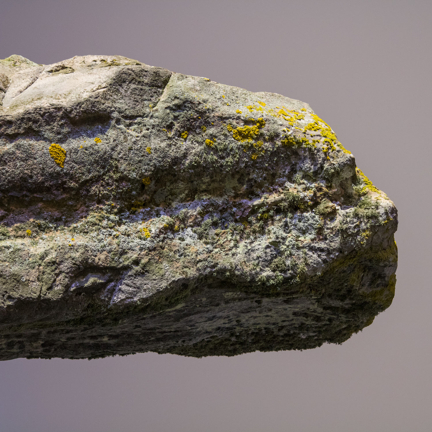 Nocturnal photograph of stone face on Avebury Cove Stone