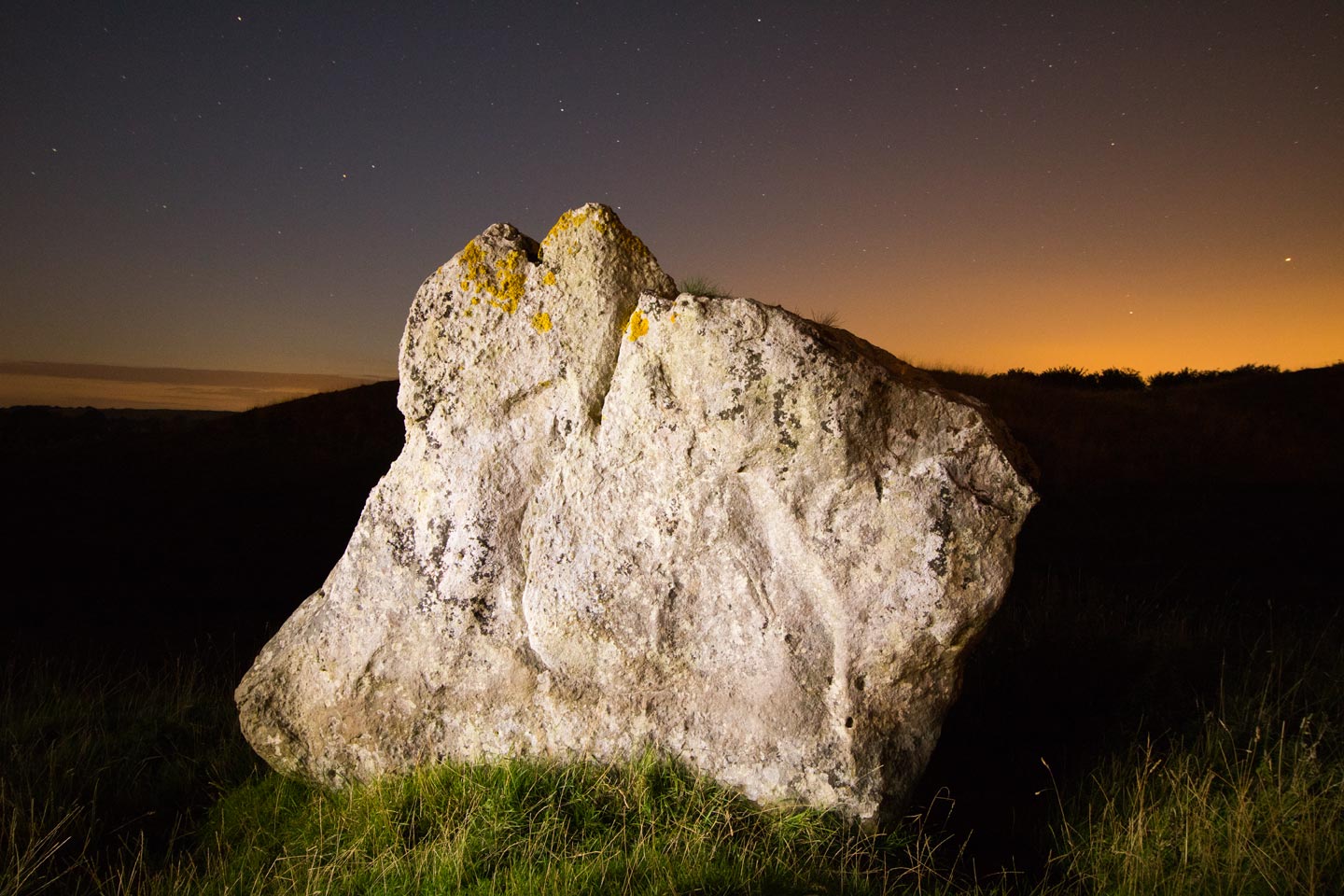 Night Photography Of A Neolithic Bull